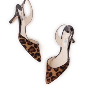 Boden Leopard Print Pointed Toe Sling-back Heels - Brown & Black